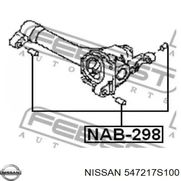 547217S100 Nissan сайлентблок траверси кріплення переднього редуктора, передній