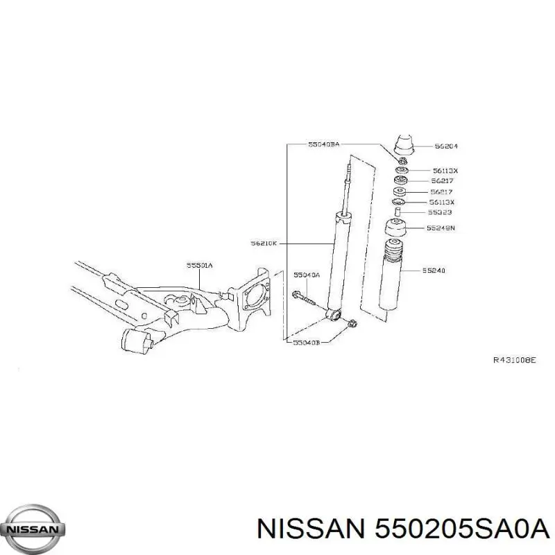Пружина задня Nissan/Infiniti 550205SA0A ціна, від 15.42 USD