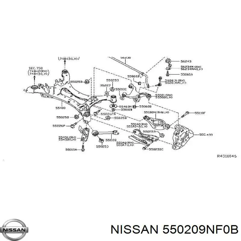 550209NF0B Nissan/Infiniti Пружина підвіски задня