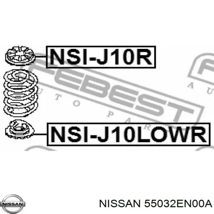 55032EN00A Nissan проставка (гумове кільце пружини задньої, нижня)
