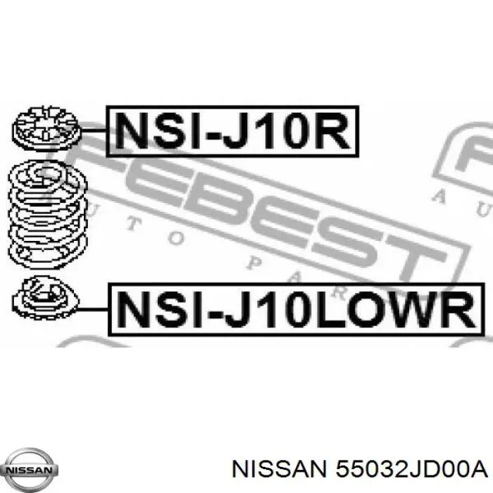 55032JD00A Nissan проставка (гумове кільце пружини задньої, нижня)