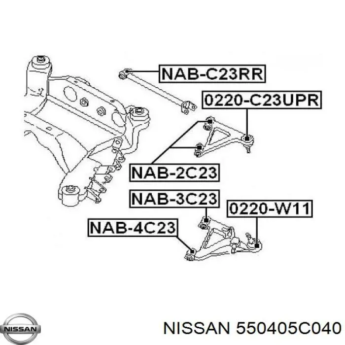 Купити 550405C040 Nissan/Infiniti Сайлентблок заднього нижнього важеля