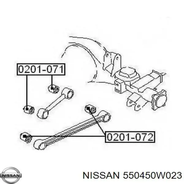 550450W023 Nissan сайлентблок заднього поздовжнього важеля, передній
