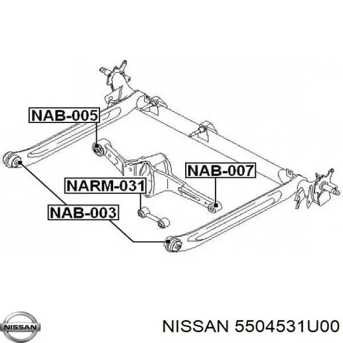 Сайлентблок задньої балки/підрамника Nissan/Infiniti 5504531U00 ціна, від 8.73 USD