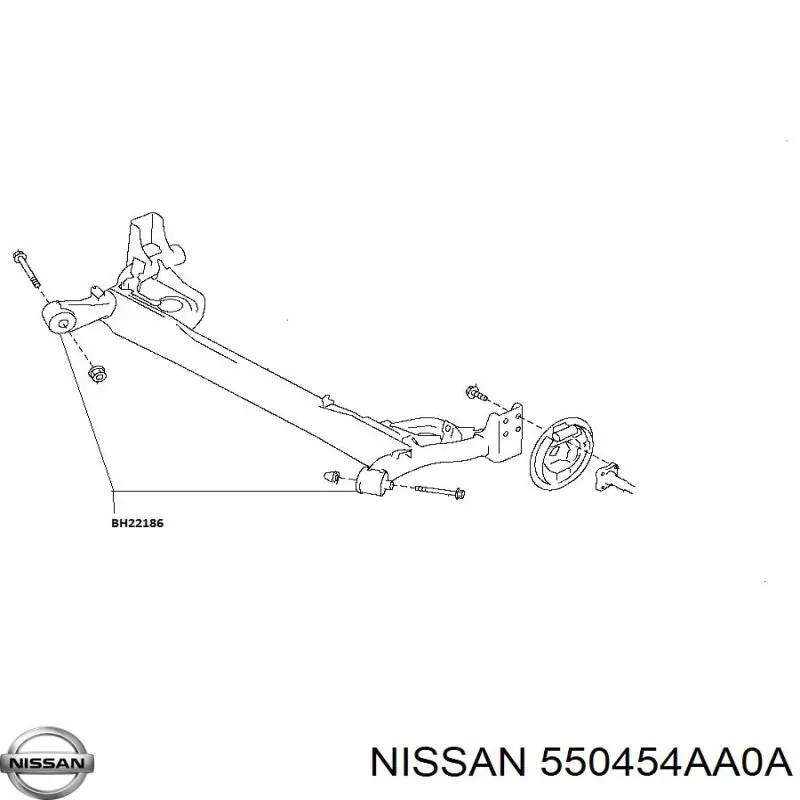 Сайлентблок задньої балки/підрамника Nissan/Infiniti 550454AA0A ціна, від 14.86 USD