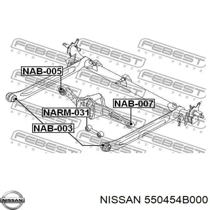 Сайлентблок задньої балки/підрамника 550454B000 Nissan