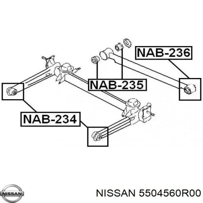 Сайлентблок задньої балки/підрамника Nissan/Infiniti 5504560R00 ціна, від 9.96 USD