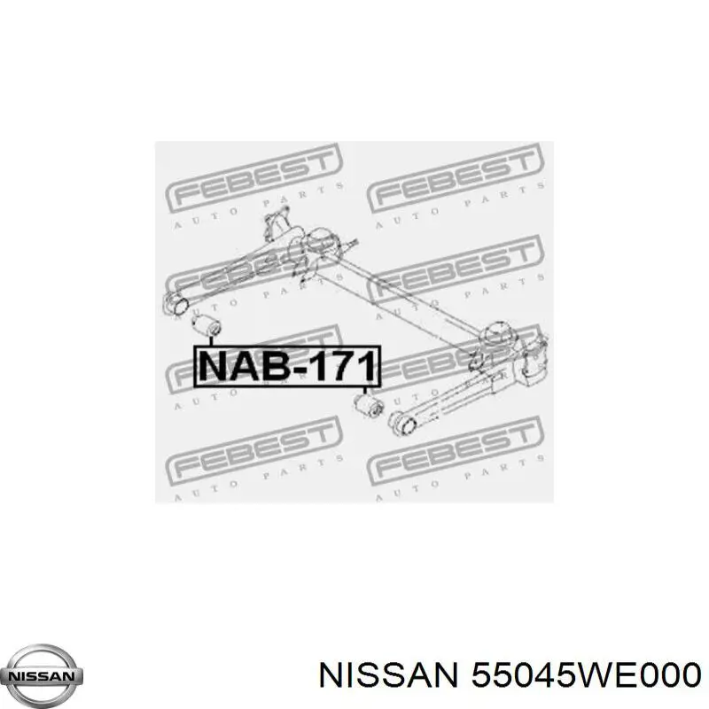 Сайлентблок задньої балки/підрамника Nissan/Infiniti 55045WE000 ціна, від 11.71 USD