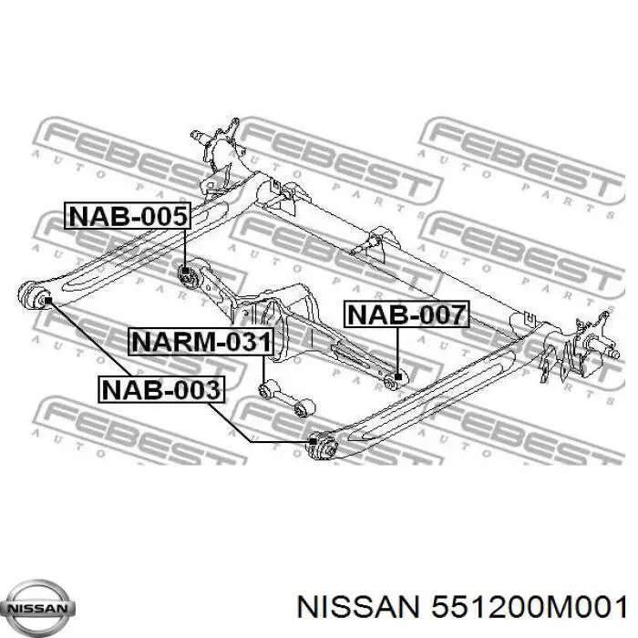 551200M001 Nissan тяга поперечна задньої підвіски