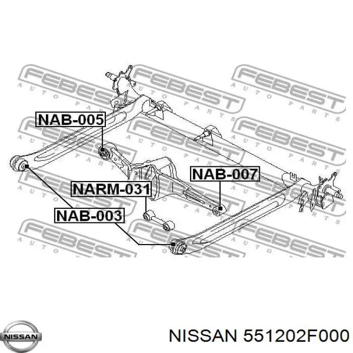 Поперечна тяга задньої підвіски 551202F000 NISSAN