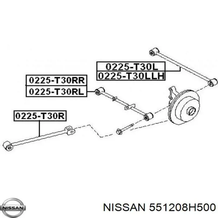 Важіль задньої підвіски нижній, правий 551208H500 Nissan