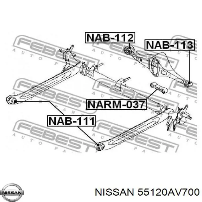 Купити 55120AV700 Nissan/Infiniti Сайлентблок заднього поперечного важеля