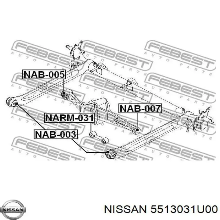 5513031U00 Nissan тяга поперечна реактивна задньої підвіски