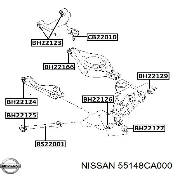 Сайлентблок заднього кулака Nissan/Infiniti 55148CA000 ціна, від 7.20 USD