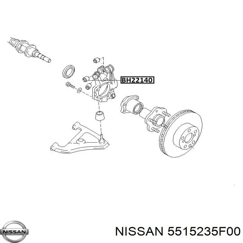 Сайлентблок цапфи задньої Nissan/Infiniti 5515235F00 ціна, від 1.62 USD