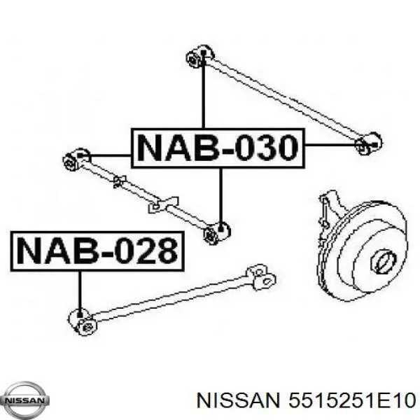 Сайлентблок заднього поперечного важеля 5515251E10 Nissan/Infiniti