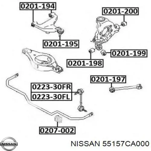 Сайлентблок цапфи задньої RRD3012 Caster