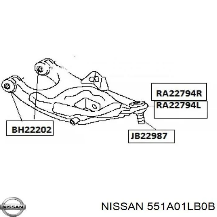 551A01LB0B Nissan/Infiniti Балансир задній нижній, правий