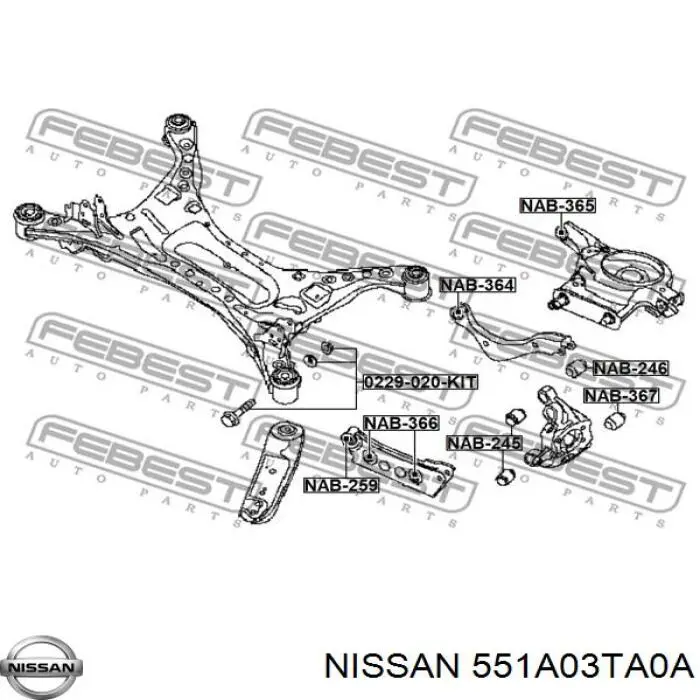 Важіль задньої підвіски нижній, правий Nissan Maxima (A36) (Нісан Максіма)