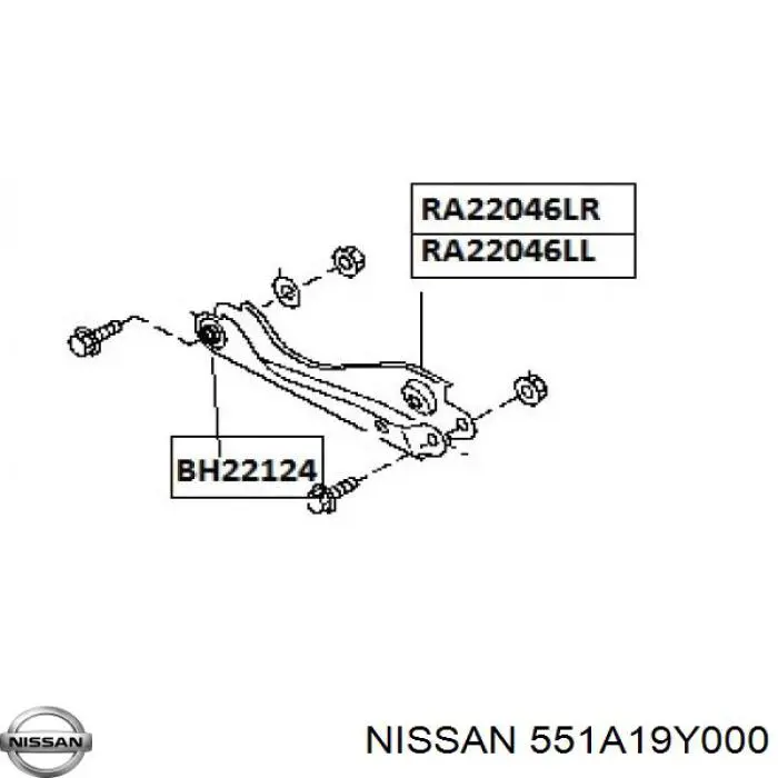 Важіль задньої підвіски поперечний, лівий Nissan Teana (J31) (Нісан Теана)