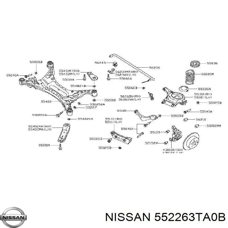  Nissan/Infiniti 552263TA0B ціна, від 3.49 USD