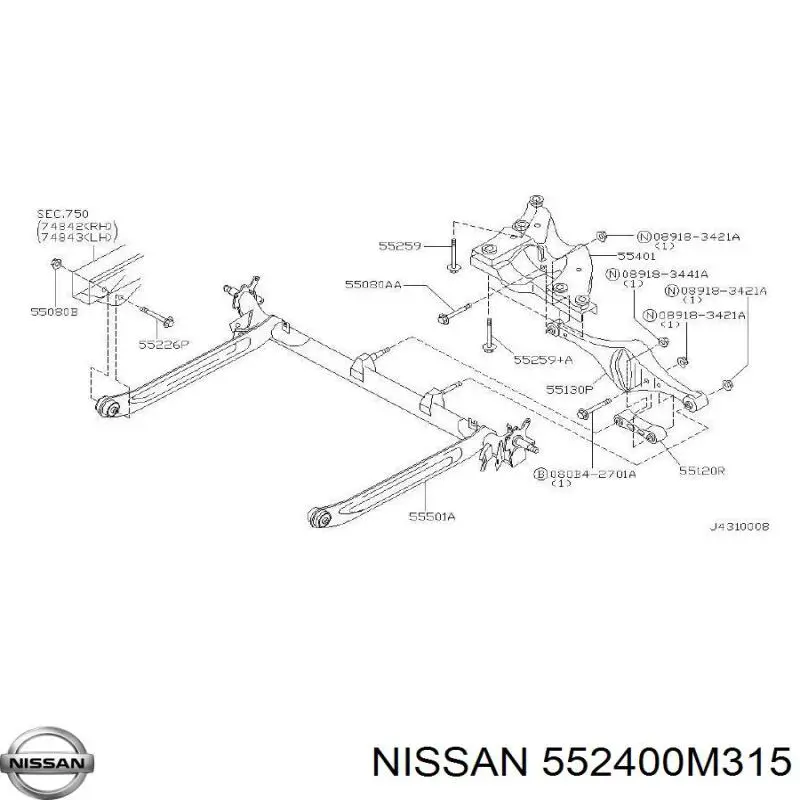 Купити 552400M315 Nissan/Infiniti Відбійник заднього амортизатора