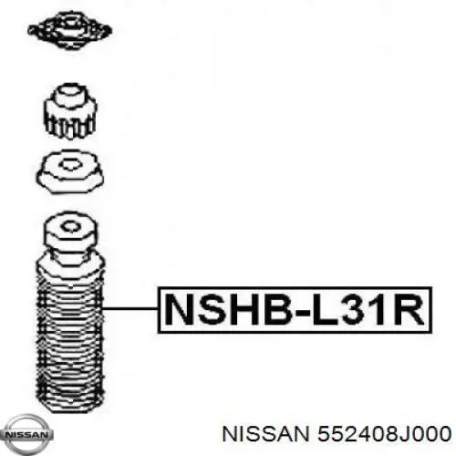 Відбійник амортизатора заднього 552408J000 NISSAN