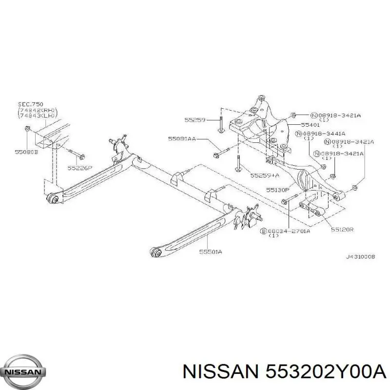 Опора амортизатора заднього Nissan/Infiniti 553202Y00A ціна, від 14.38 USD