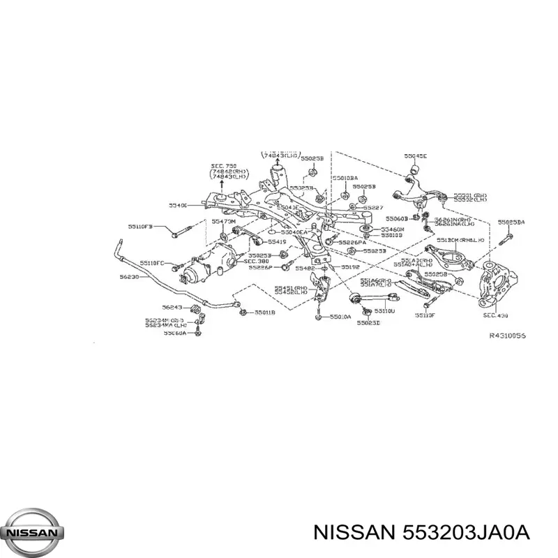 Опора амортизатора заднього Nissan/Infiniti 553203JA0A ціна, від 66.78 USD