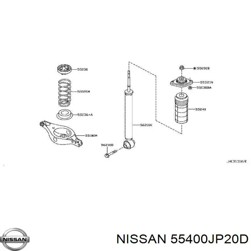 Балка задньої підвіски поперечна Nissan/Infiniti 55400JP20D ціна, від 63.33 USD
