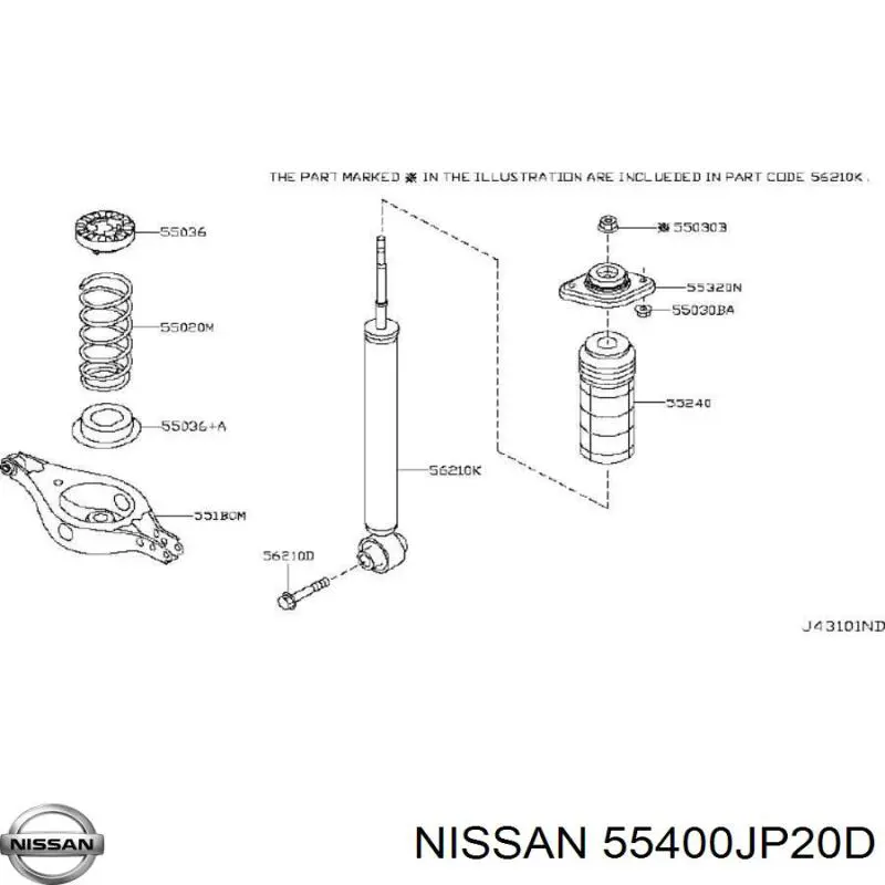 Балка задня 55400JP20D Nissan/Infiniti