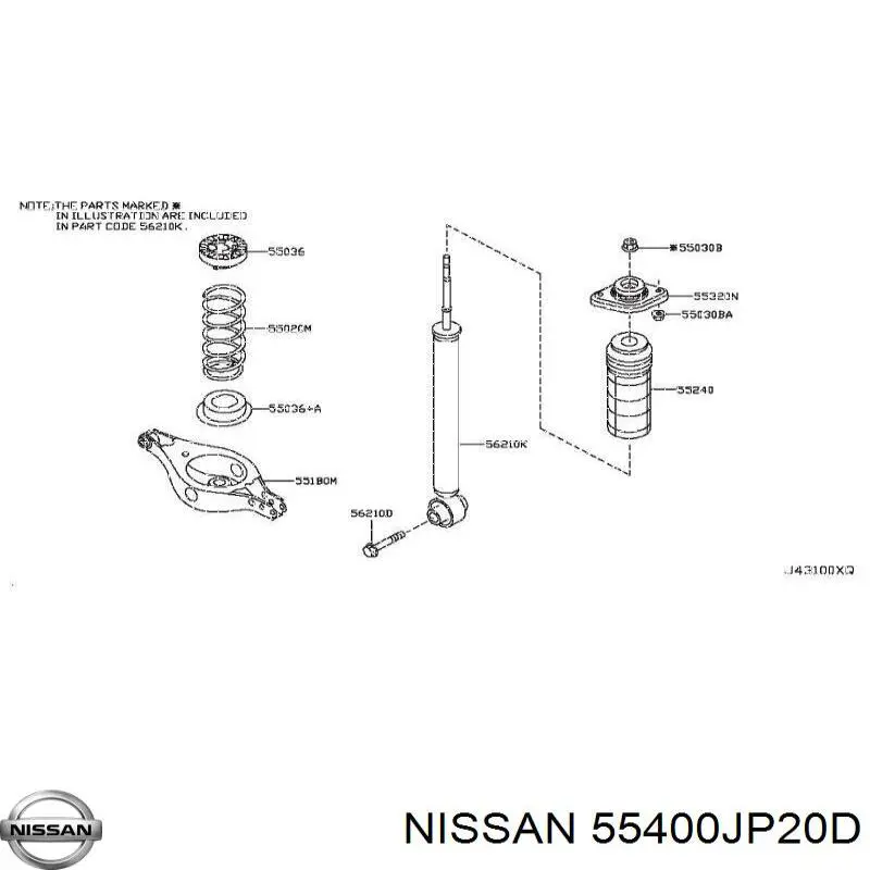 Купити 55400JP20D Nissan/Infiniti Балка задньої підвіски, підрамник
