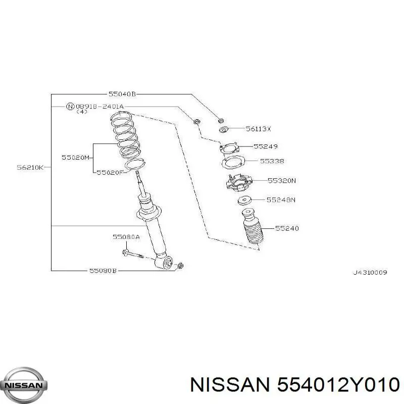  Nissan/Infiniti 554012Y010 ціна, від 49.41 USD