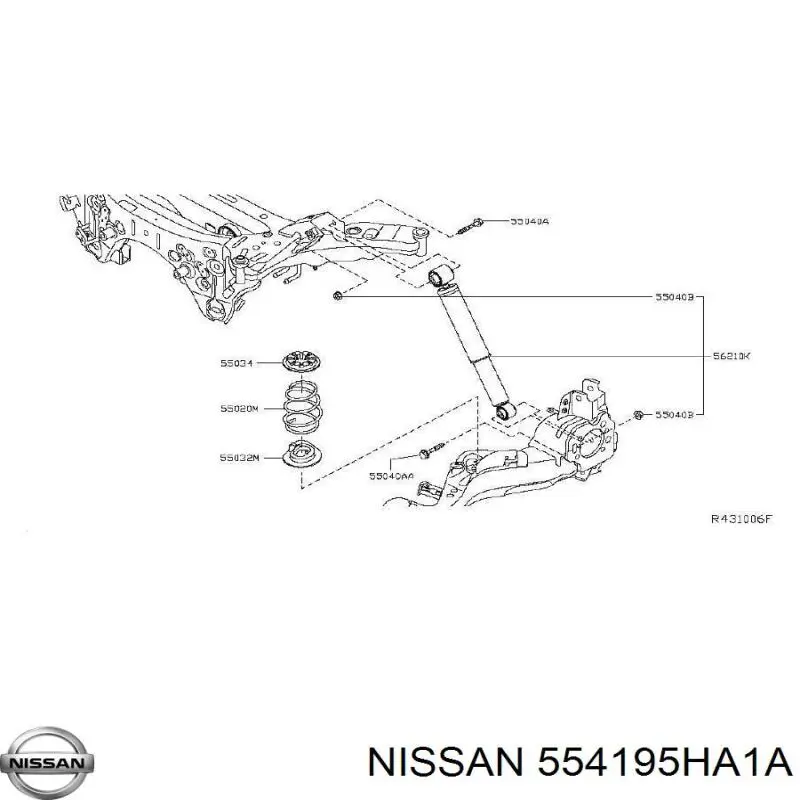 554195HA1A Nissan/Infiniti Кронштейн/траверса переднього редуктора, задня