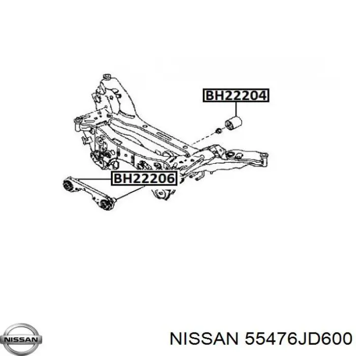55476JD600 Nissan сайлентблок задньої балки/підрамника
