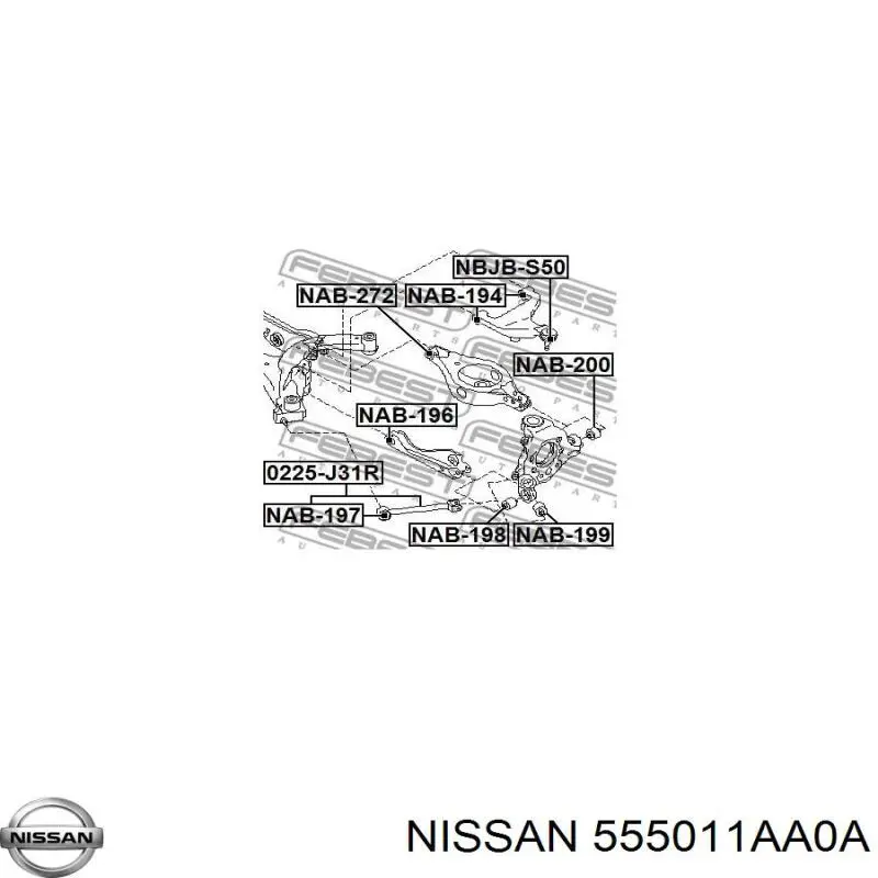555011AA0A Nissan важіль задньої підвіски верхній, правий