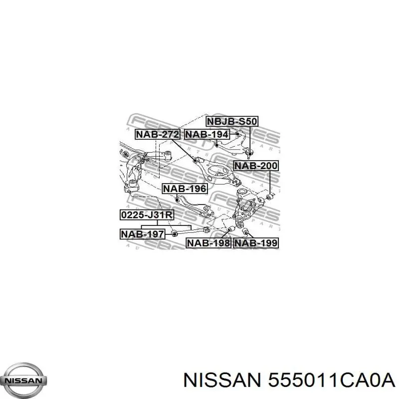 555011CA0A Nissan важіль задньої підвіски верхній, правий