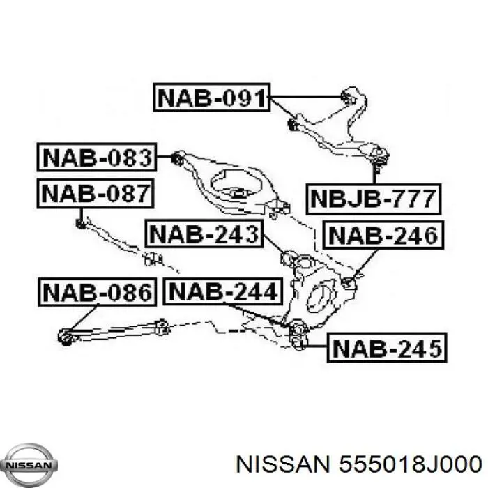 Важіль задньої підвіски нижній, правий Nissan/Infiniti 55501ZD90A ціна, від 84.89 USD