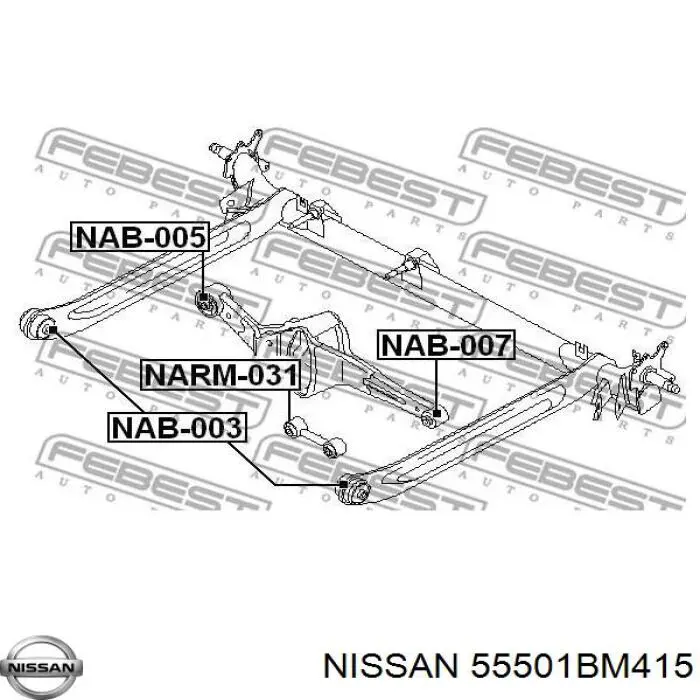 Купити 55501BM415 Nissan/Infiniti Балка задньої підвіски, підрамник