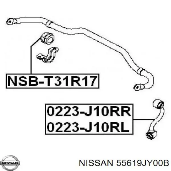 Яйця на стабілізаторі задні Nissan/Infiniti 55619JY00B ціна, від 6.33 USD