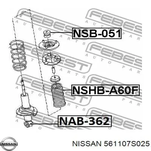 Стойка амортизатора передняя Nissan/Infiniti 561107S025 ціна, від  