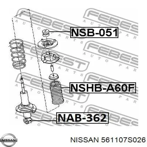 Амортизатор передній 561107S026 Nissan