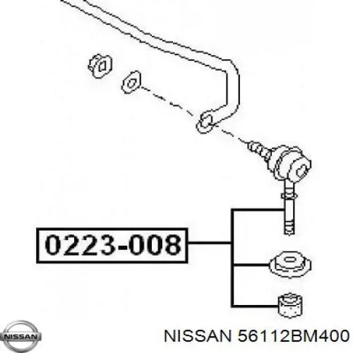 56112BM400 Nissan/Infiniti Втулка стійки переднього стабілізатора
