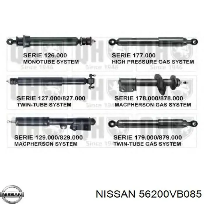 Амортизатор задній Nissan/Infiniti 56200VB085 ціна, від 46.18 USD