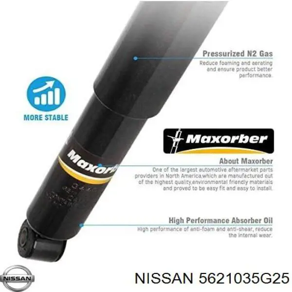 Купити 5621035G25 Nissan/Infiniti Стійка амортизатора задня