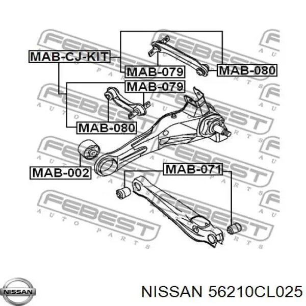 56210CL025 Nissan амортизатор задній