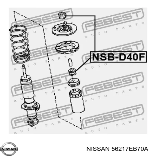 Втулка штоку переднього амортизатора Nissan/Infiniti 56217EB70A ціна, від 2.61 USD