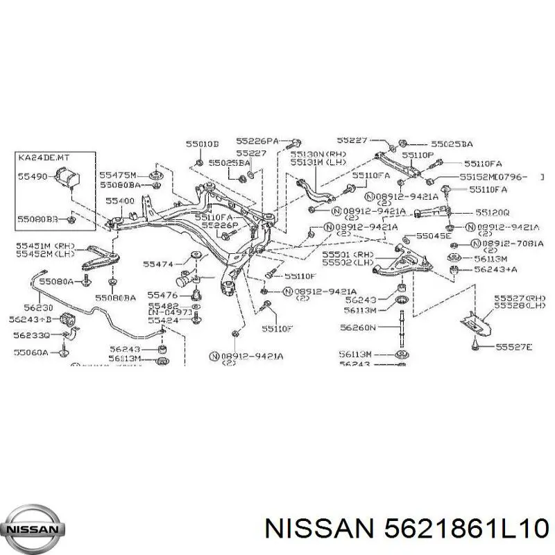 5621861L10 Nissan опора амортизатора заднього