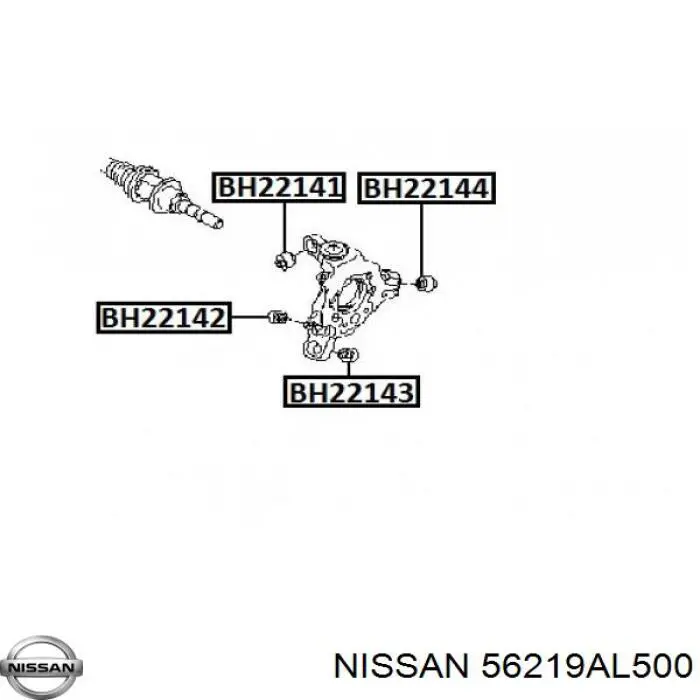 Купити 56219AL500 Nissan/Infiniti Сайлентблок цапфи задньої