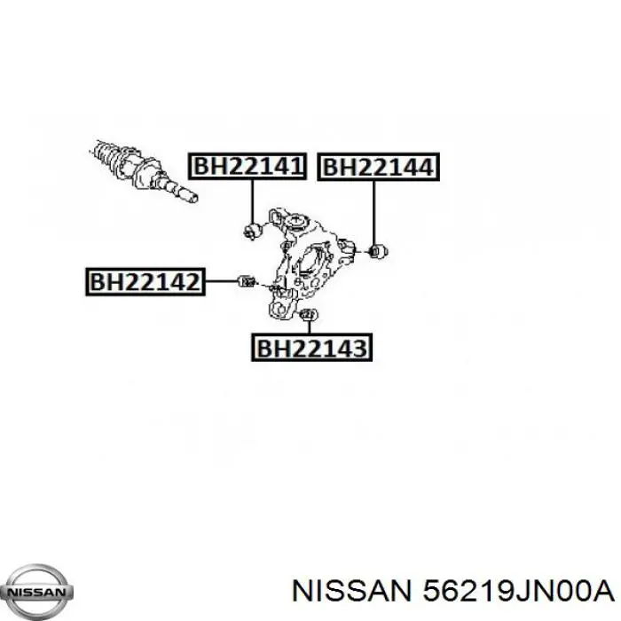 Купити 56219JN00A Nissan/Infiniti Сайлентблок цапфи задньої